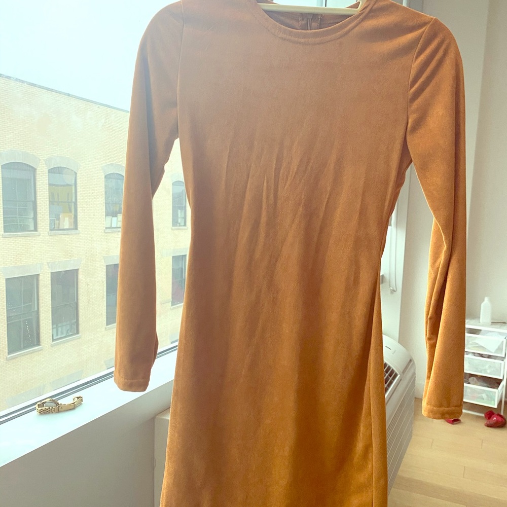 Faux Suede Comfy Minidress